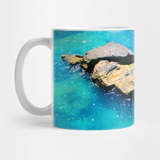 View from Ischia at a rock coming out of the Tyrrhenian Sea Mug